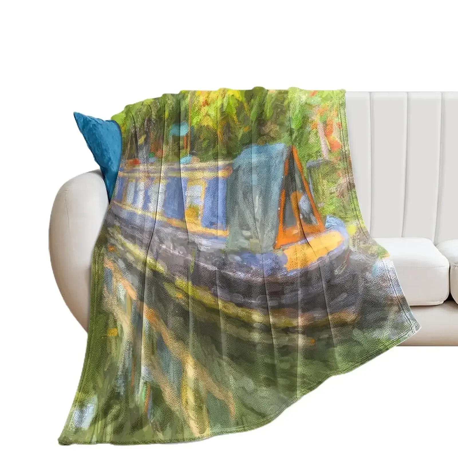 Narrow Boat Life Art Throw Blanket Summer Beddings for sofa Sofa Loose Blankets