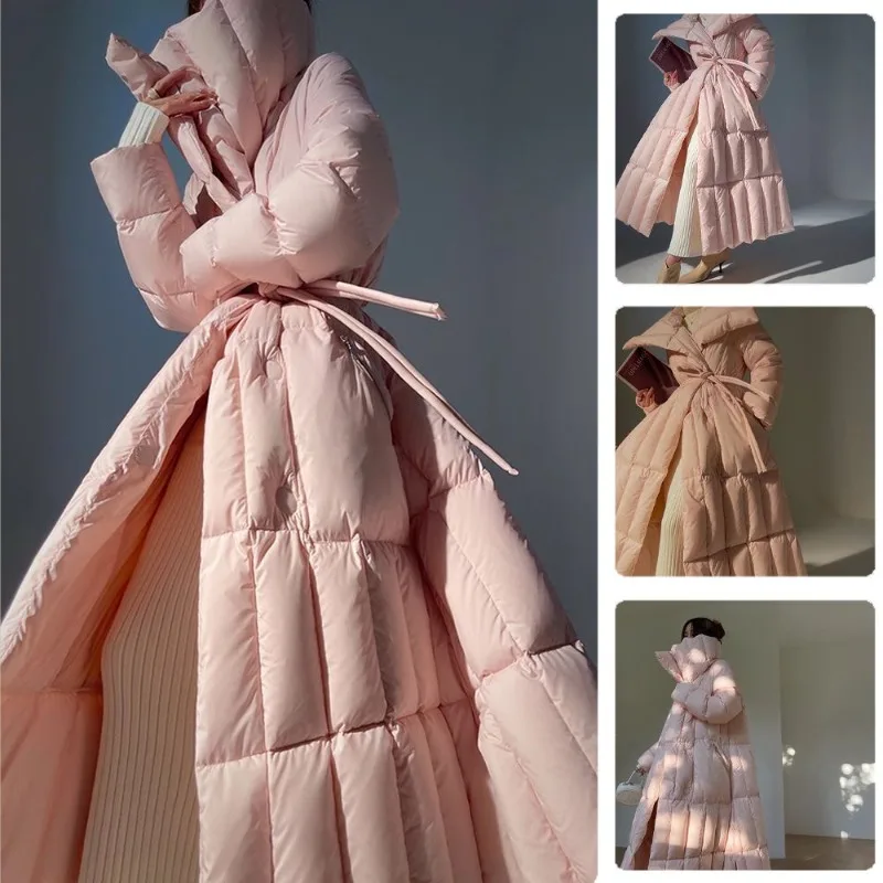 Moda figlia allentata temperamento versatile piumino a tre colori lungo nuovo trapunta giacca calda l'Aura di una forte piombo femminile