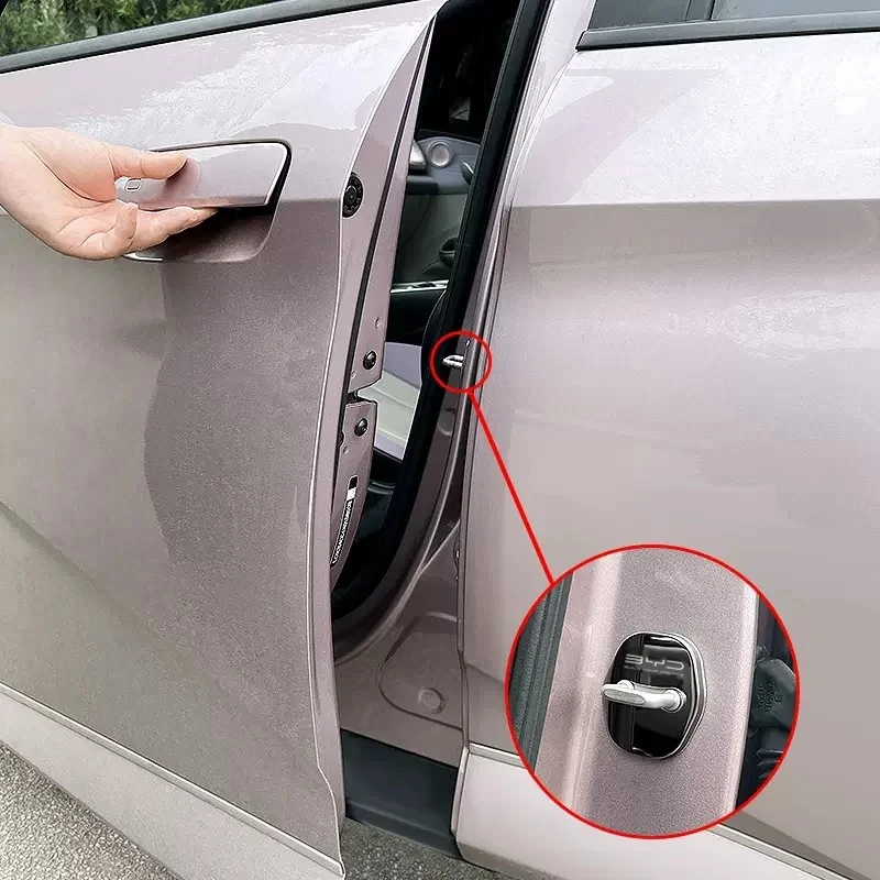 Car Styling Stainless Steel Protective Shall Cases Car Door Lock Cover for BYD SEAL SEAL U Auto Emblems Case Accessories