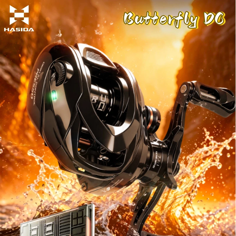Hasida Butterfly Dc Baitcasting Reel Electronic Brake Lightweight Anti Explosion Line Long Cast Fishing Wheel