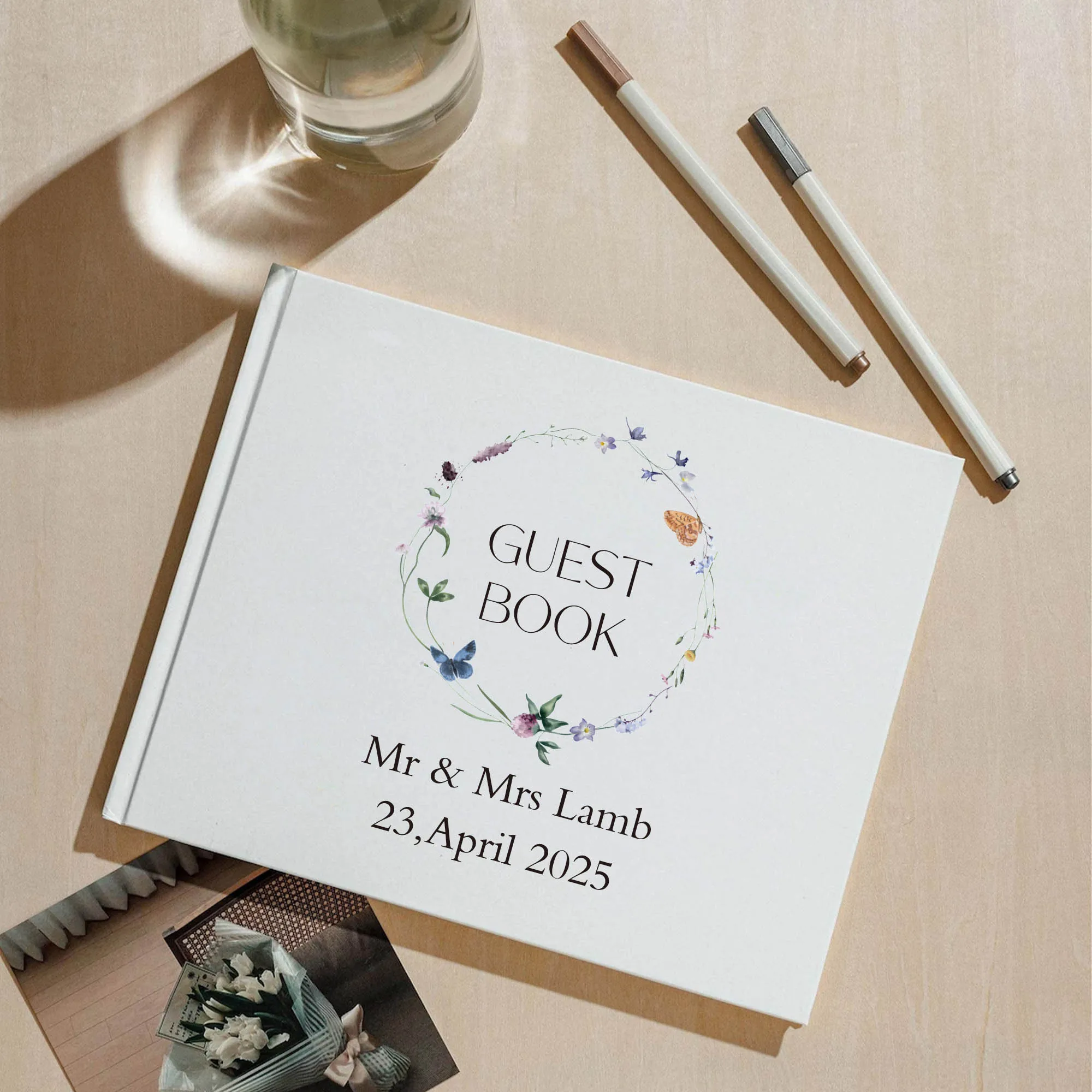 Custom Wedding Guest Book, Wedding Keepsake, Wedding Reception Book,Engagement and Anniversary Scrapbook,Mariage Gifts