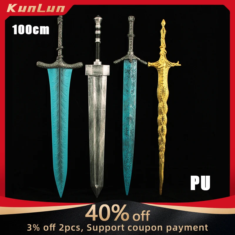 

100cm Eldenn Cosplay Pu Sword Dark Moon Sword Game Peripherals Greatsword Prop Sacred Relic Katana Cos Weapon Toy Role Play Boys