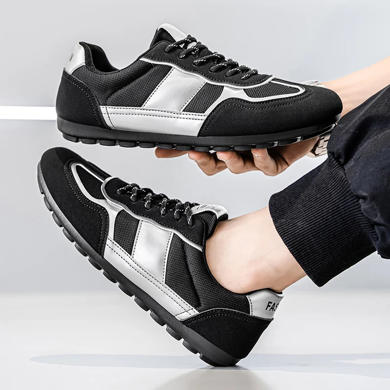 Zapatillas de deporte informales verdes a la moda, zapatillas deportivas cómodas y transpirables para hombre, talla grande 46, zapatillas deportivas de corte bajo para hombre, zapatos de hombre