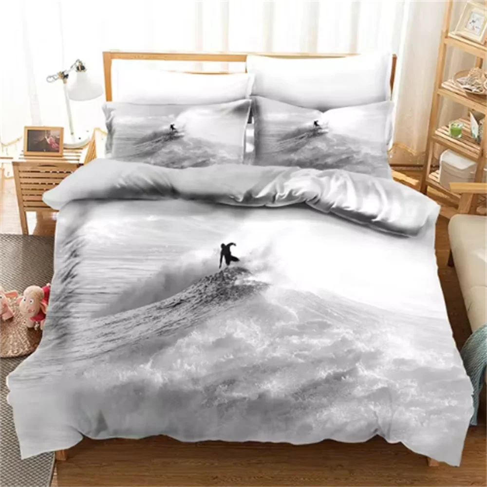 

SSurf Seaside Vacation Duvet Cover Blue Water Comforter Bedding Set For Adults Queen Size 3d Quilt Bed Set Linening Bed