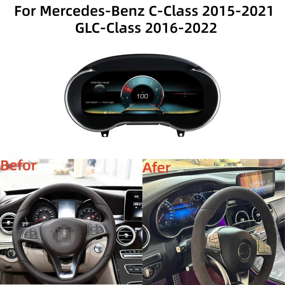 LCD Screen For Mercedes-Benz C/GLC-Class Speedometer Car Digital Cluster Virtual Cockpit Dashboard Instrument Panel Carplay  ﻿