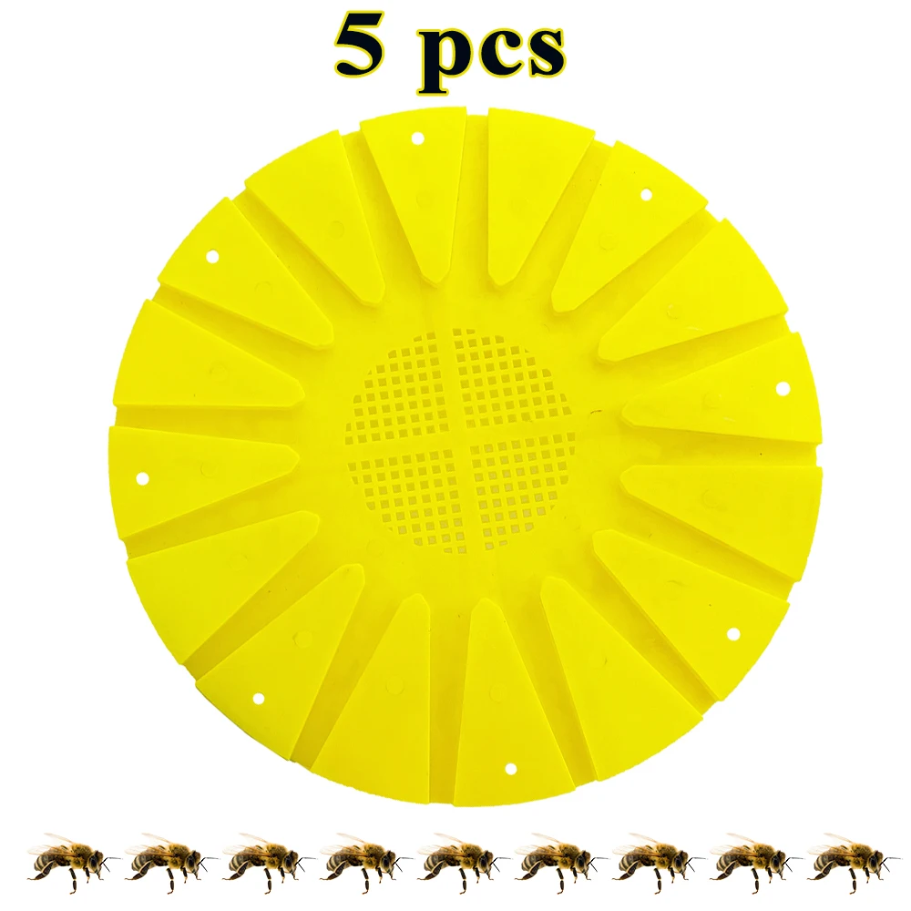 16 Outlet Escape Entrance Adapter Round Disc 25cm Rapid Fly Out Door Plastic Clear From Supers Hive Crown Board Beekeeping 5PCS