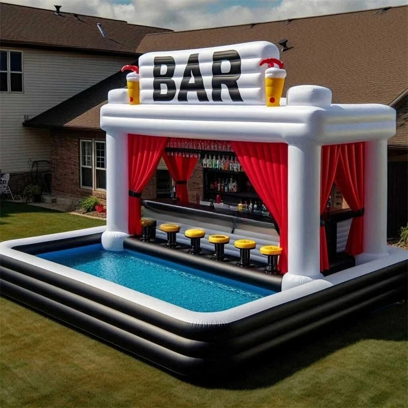 Customized Outdoor Inflatable Pool Bar Inflatable Beach Pool Bar Tent For Sale