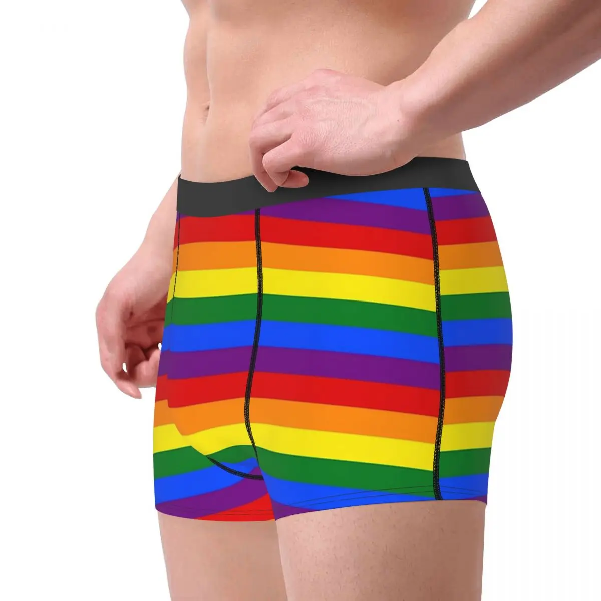 Boxer Underpants Shorts Rainbow Flag Gay Pride Panties Men's Ventilate Underwear for Homme Man Boyfriend Gifts
