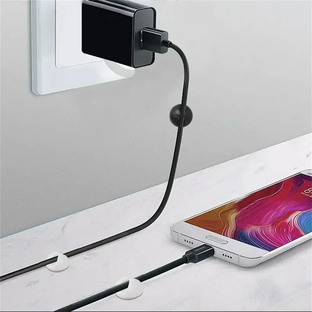 سيليكون المثبت سلك سلك اللفاف الماوس الحبل سطح المكتب مرتبة إدارة 20 قطعة منظم الكابلات USB كليب مكتب كابلات الهاتف سطح المكتب #3