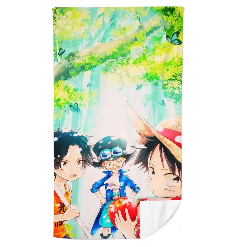 

In Stock Animation One Piece Sunny Ship Luffy Fitness Running Sweat Practical Beach Towel Swimming Bath Towel Anime Model