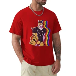 Sexy furry tiger bara with vintage rainbow flag T-Shirt boys t shirts hippie clothes cat shirts mens clothes