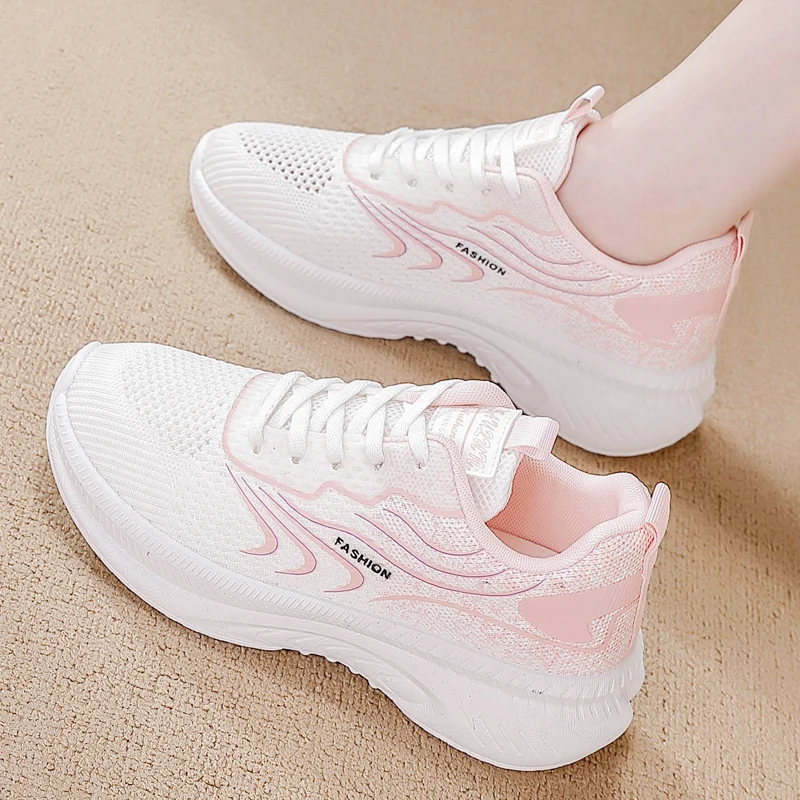 

Летняя спортивная обувь для девочек, дышащие сетчатые женские спортивные тренировочные кроссовки, удобная обувь для ходьбы и фитнеса для женщин