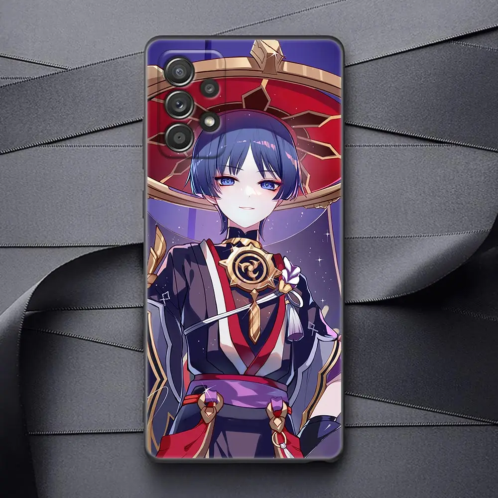 جراب هاتف Scaramouche Genshin تأثير ، غطاء لسامسونج غالاكسي A23 ، A13 ، A21s ، A24 ، A22 ، A14 ، A23 ، A11 ، A12 ، A03 ، A04s ، A01 ، A02