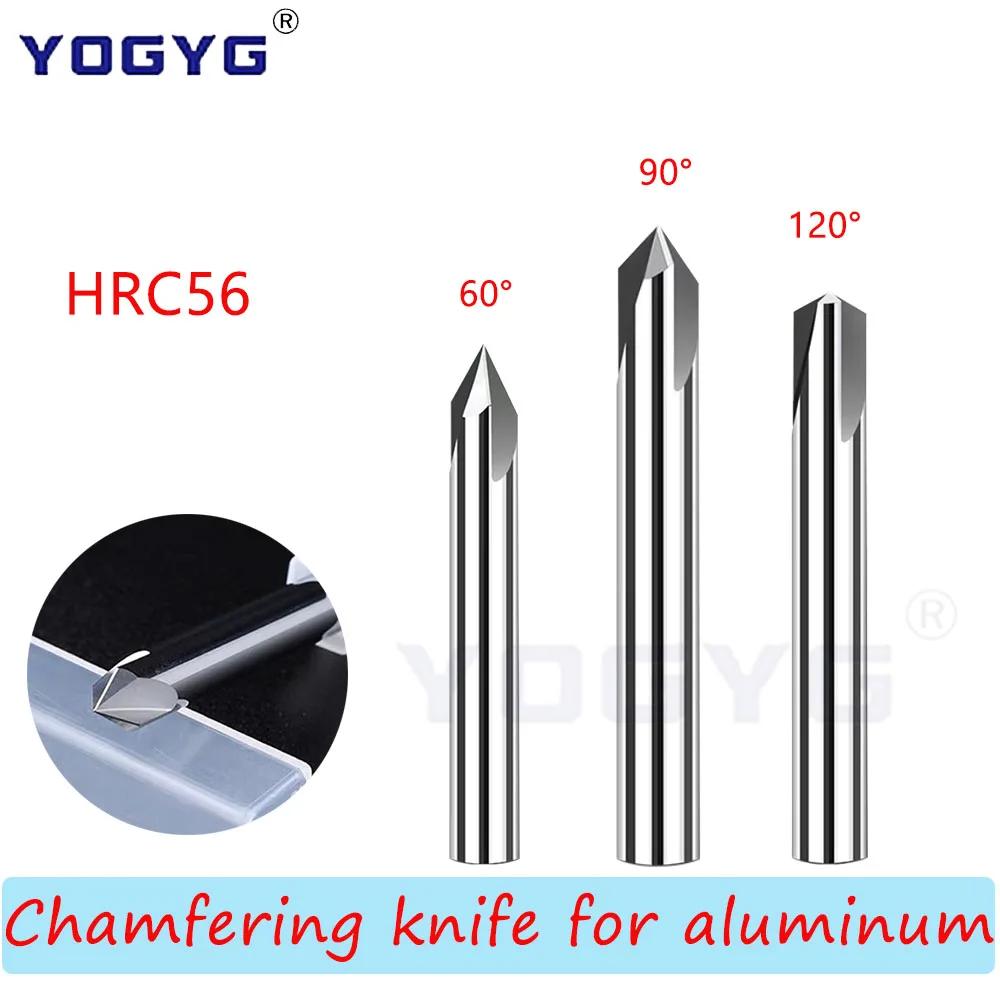 HRC56 Carbide Chamfer Milling Cutter 60/90/120 Degree 3/4/5/6/8/10/12-20mm Deburr End Mill Engraving Chamfer To Cutter Aluminum