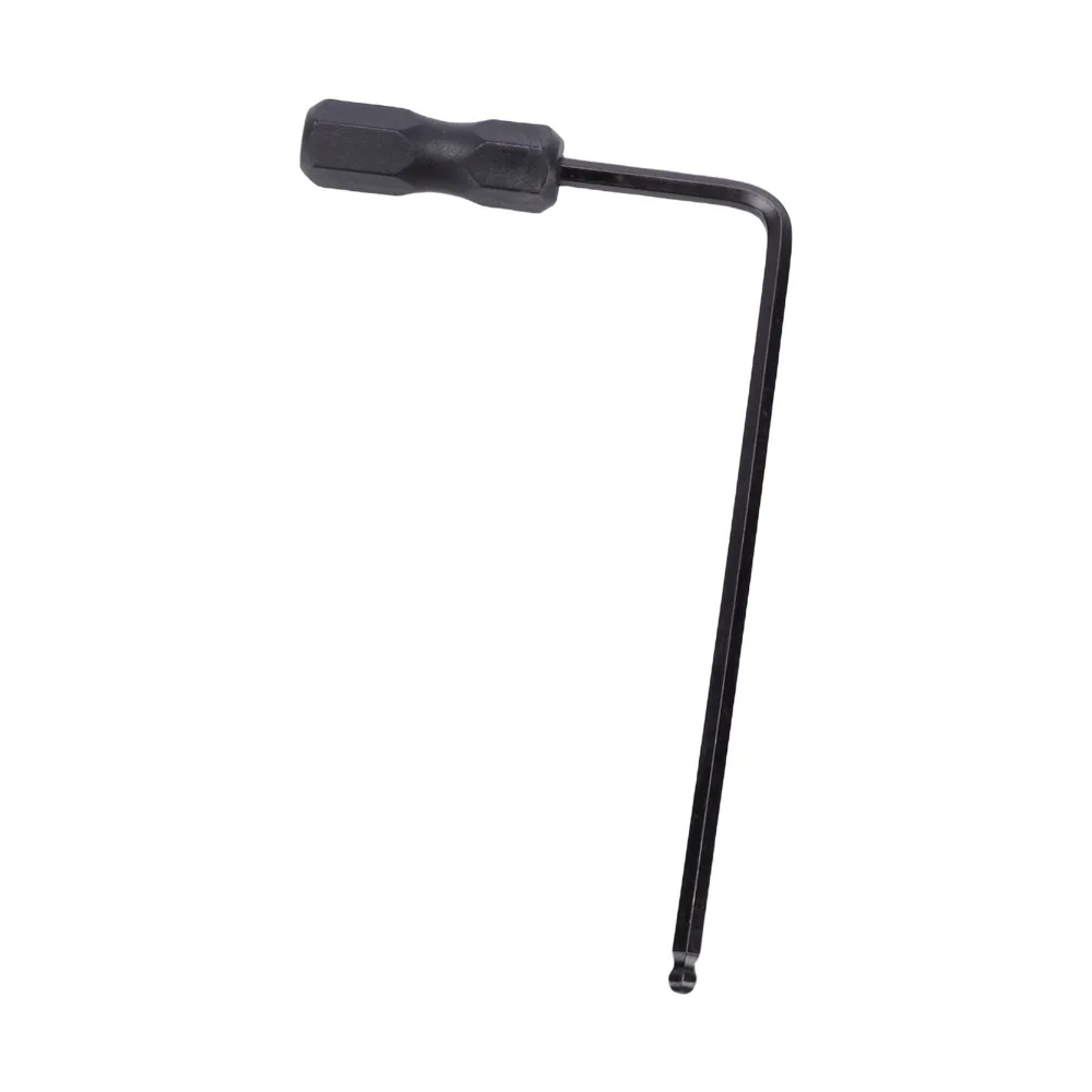 L Shape Truss Rod Wrench Metal Material 5 mm(0.20 in) Size Guitar Hex Wrench Extended Handle Black Color Neck Adjustment Tool