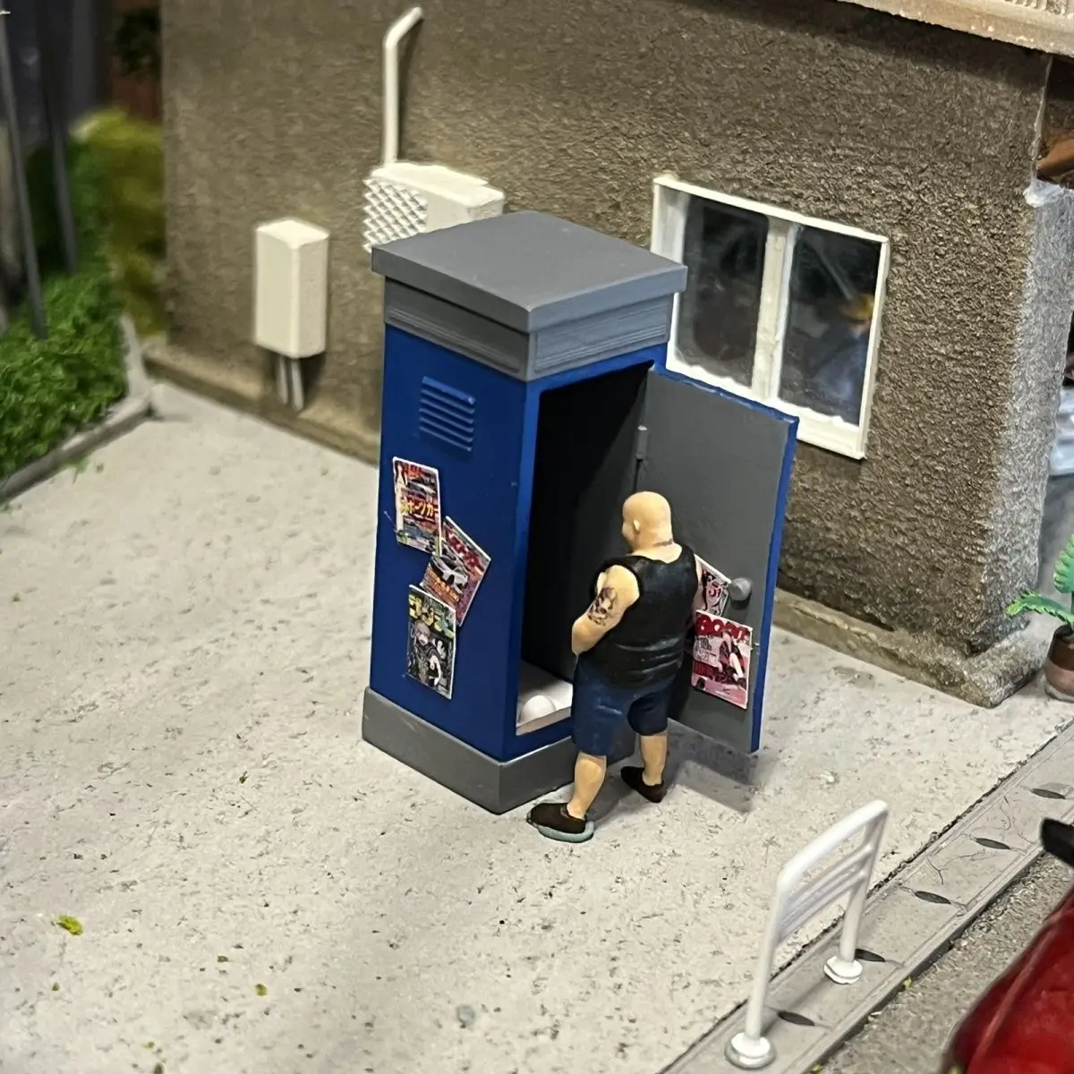 樹脂製ポータブルトイレ 公衆トイレ 1:64 モデルフィギュア ミニチュア サンドテーブル ディオラマ