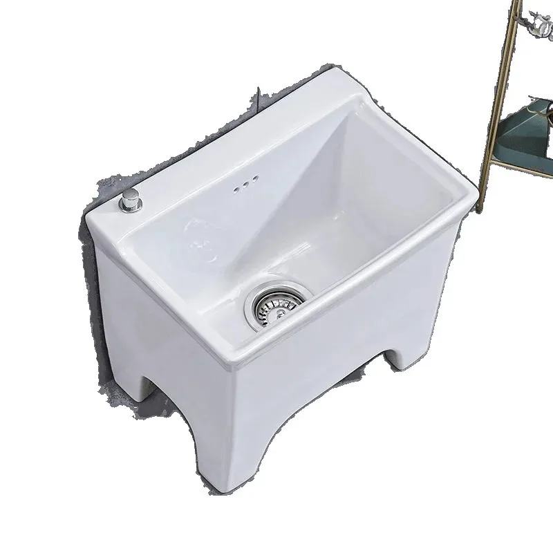 

【2026】Washing Mop Pool Household Balcony Bathroom Integrated Small Washing Mop Pool Floor-to-ceiling High-footed Ceramic Mop Poo