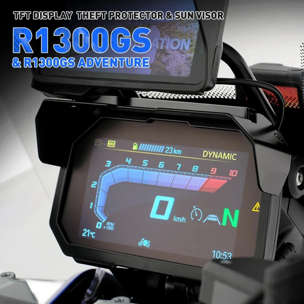 TFT Anti Theft Screen Protector Meter Frame Cover Sun Visor For BMW R1300GS R1300 R 1300 GS GS1300 Adventure 1300GSA 2023 2024-