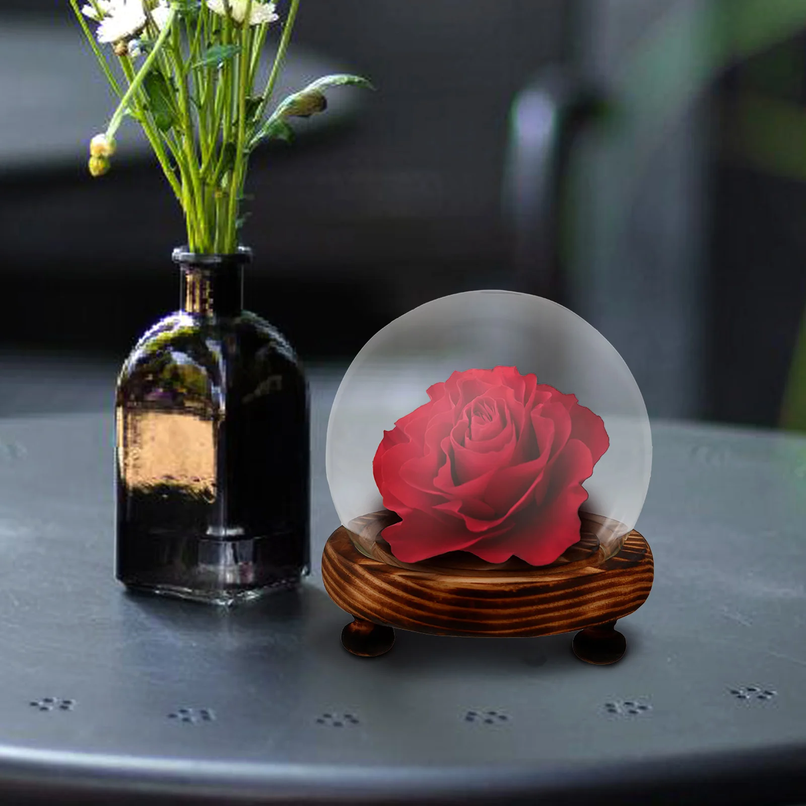 

Glass Cover Globe Case 10cm Diameter Clear Dome Base Home Decor Collectibles Glass Case For Display Figures Storage