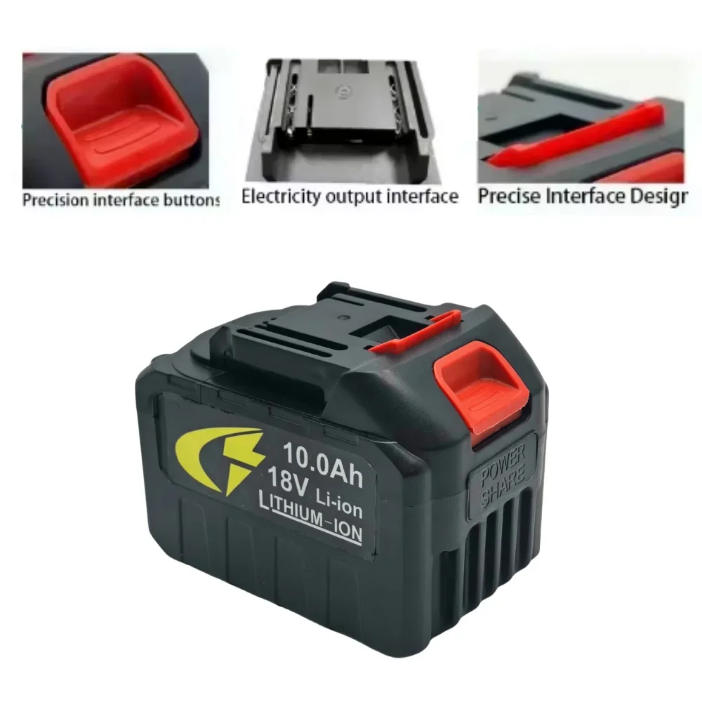 18V 3000mAh/6000mAh/10000mAh vysokotlaká mycí pistole náhradní lithium-iontová baterie do myčky auta - náhled 3