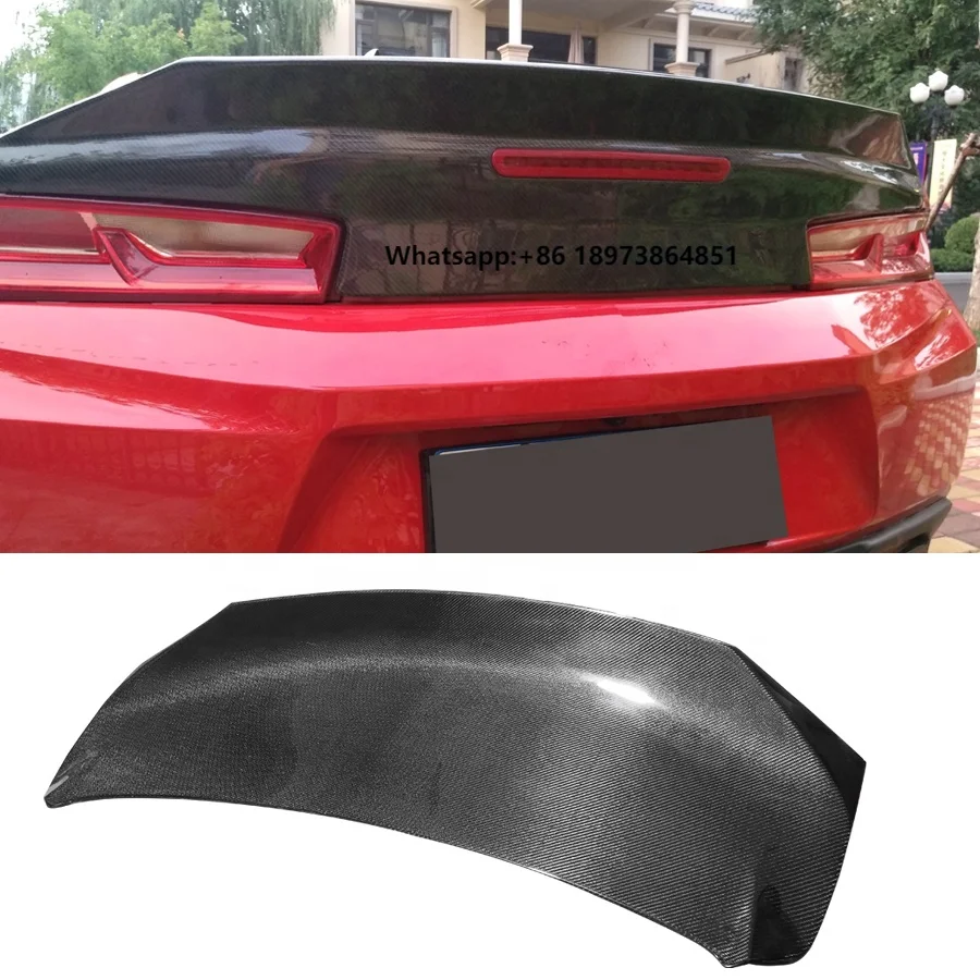 

AC Style Carbon Fiber Rear Spoiler for 2016-2019 Chevy Camaro Ducktail Trunk Raised Lip Trunk Boot Bodykit