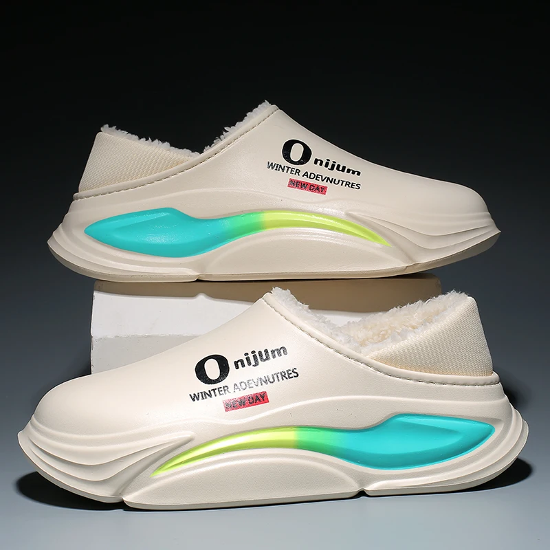 

Winter Men Warm Shoes Women Cotton Slippers Outdoor Waterproof Couple Shoes Women Casual Shoes Home Bedroom Shoes Men's Slippers