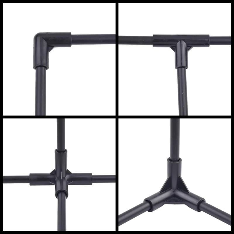 2~50 Pcs ID 8MM Direct Elbow 90° 135 °4-Way Tee Bracket Connector Garden Plant Shelf Wardrobe Tent DIY Water Pipe Joint Fittings