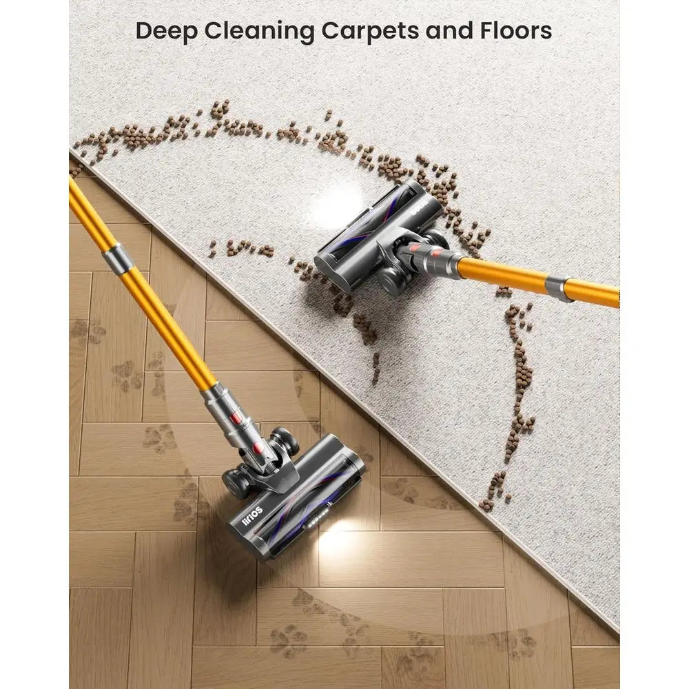 مكنسة كهربائية لاسلكية بقوة 600 وات 50 كيلو باسكال، وقت تشغيل 65 دقيقة، قائم بذاته مع حامل على الحائط، شاشة LED، مثالية للسجاد وشعر الحيوانات الأليفة والخشب الصلب #4