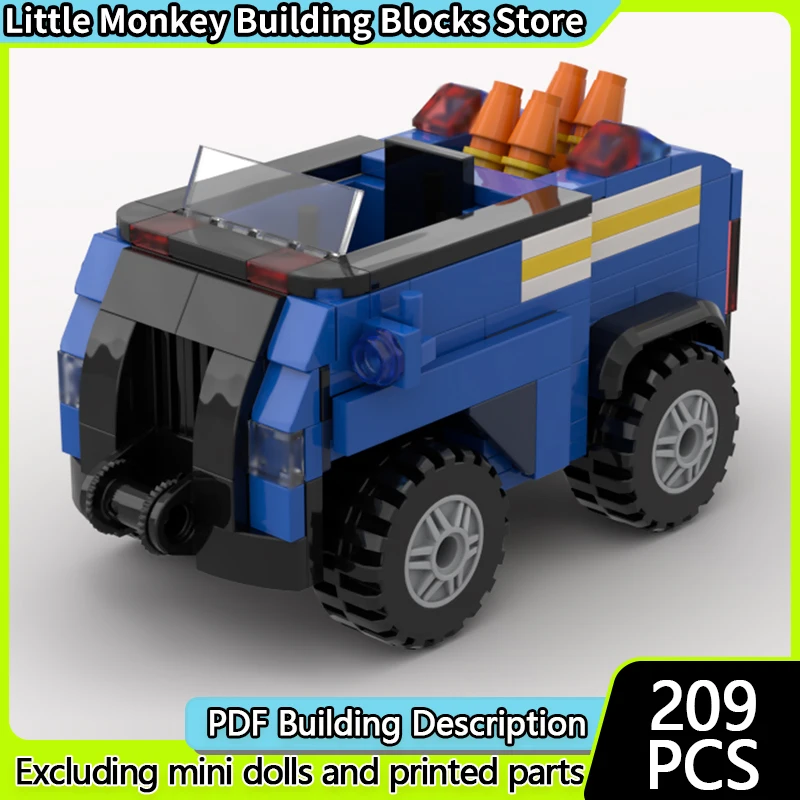 Beliebte animierte Serie Modell MOC Bausteine Cabrio Polizeiauto modulare Technologie Kinder Urlaub Geschenke Spielzeug zusammenbauen