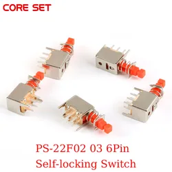 10pcs/5pcs PS-22F02 6 Six-pin Self-locking Switch A03 Straight Direct Key Switch for Piano Key Switching