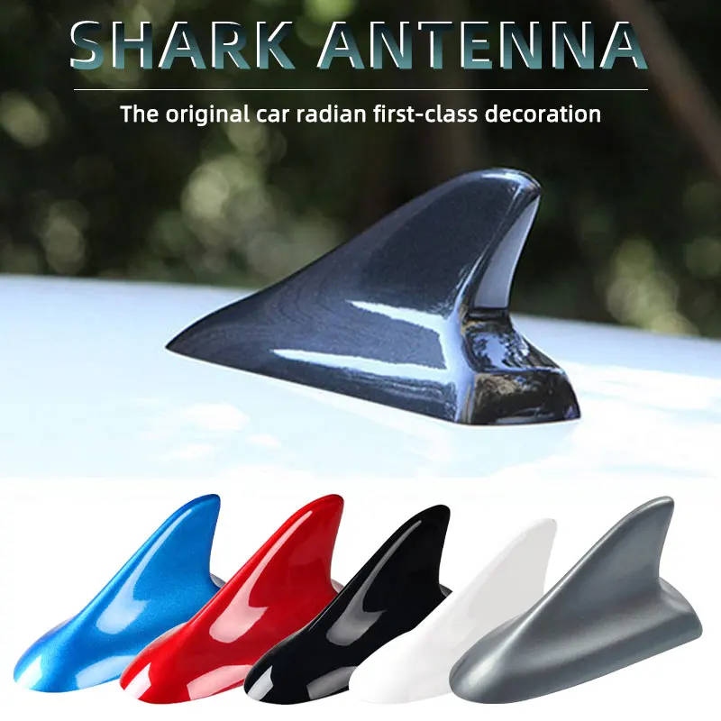 1 PCs Waterproof Universal Car Radio Antenna Shark Fin Roof Decorative Antenna with Adhesive Tape Base with FM/AM Radio Function