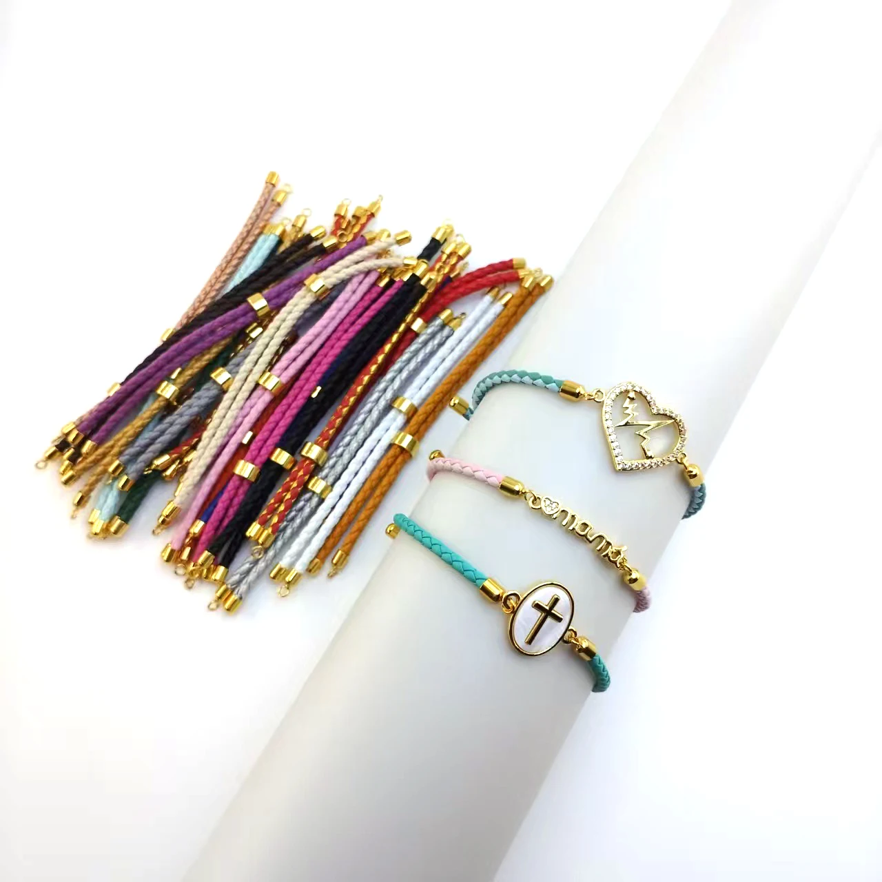 10Pcs 3mm Leather Rope Adjustable Twiste Bracelet Semi-Finished DIY Jewelry Making Accessories Wholesale