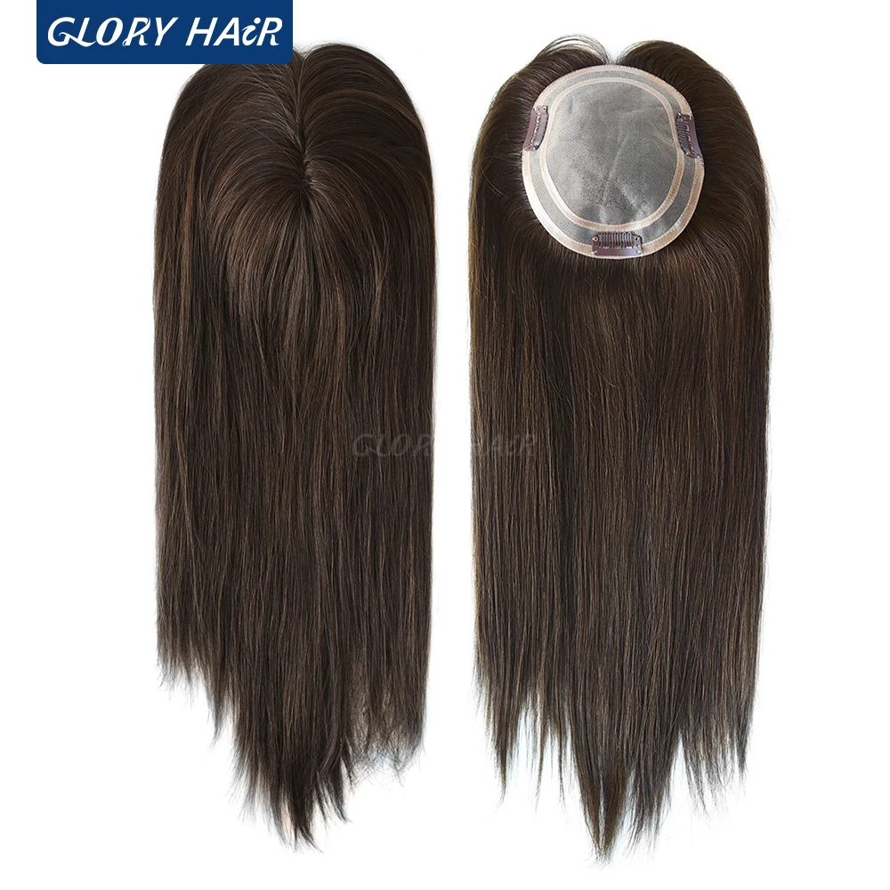 

GLORYHAIR - 16" Hair Topper Durable 5.5"x6" Chinese Cuticle Remy Natural Human Hair Toupee for Women Free Shipping