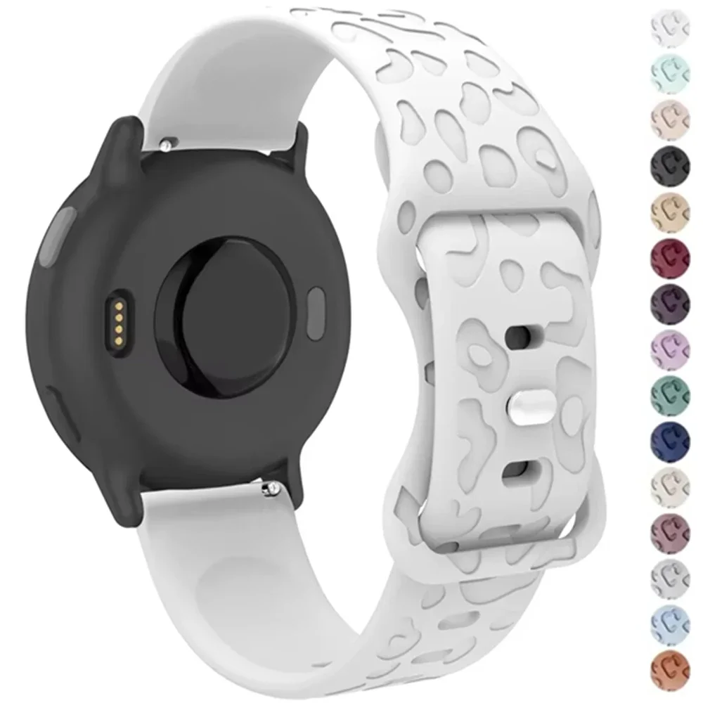 22mm 20mm 18mm 레오파드 실리콘 스트랩 가민 베뉴 3S 3 2S 플러스 SQ/포러너 165 570 265 255 265S/비보액티브 6 5 3 4 4S 밴드용