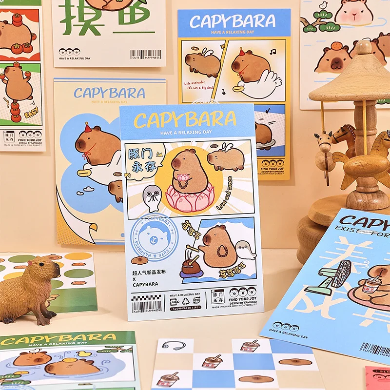 30 Sheets/Set Cute Capybara Postcard DIY Creative Cartoon Animal Greeting Message Cards Birthday Letter Envelope Gift Card