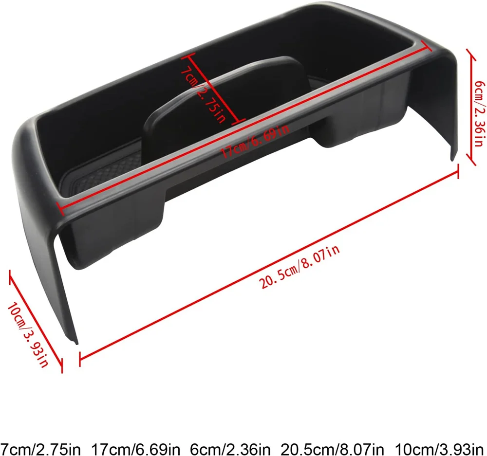 Black Plastic Dashboard Tray for Ford Bronco Sport 2021-2023 Center Console Storage Box