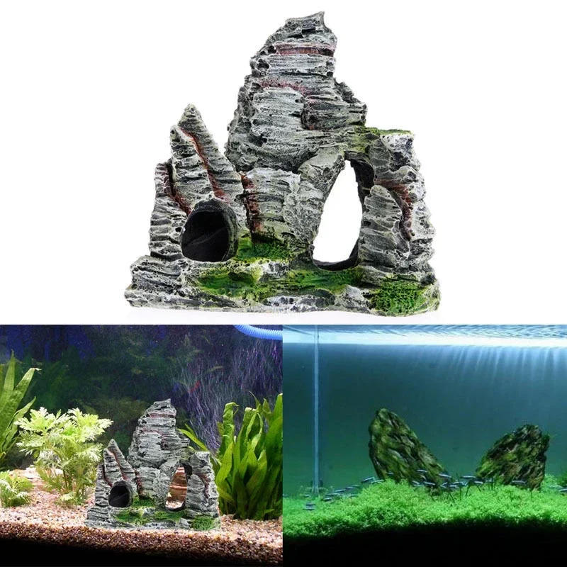 

1 Pcs Resin Rockery Ornaments Aquarium Landscaping Accessories Fish Tank Decoration Artificial Mountain