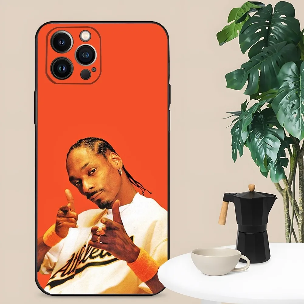 Rapper S-Snoop D-Dogg Phone Case for Apple iPhone, 13, 14,13,12,11,XS,XR,X,8,7,Pro,Max,Plus, Mini Silicone Cover, Black