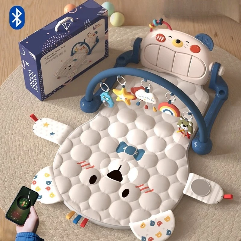 

Newborn Activity Gym with Music Piano, 0-3 Month Developmental Toy for Tummy Time & Kicking, Baby Shower Gift Set