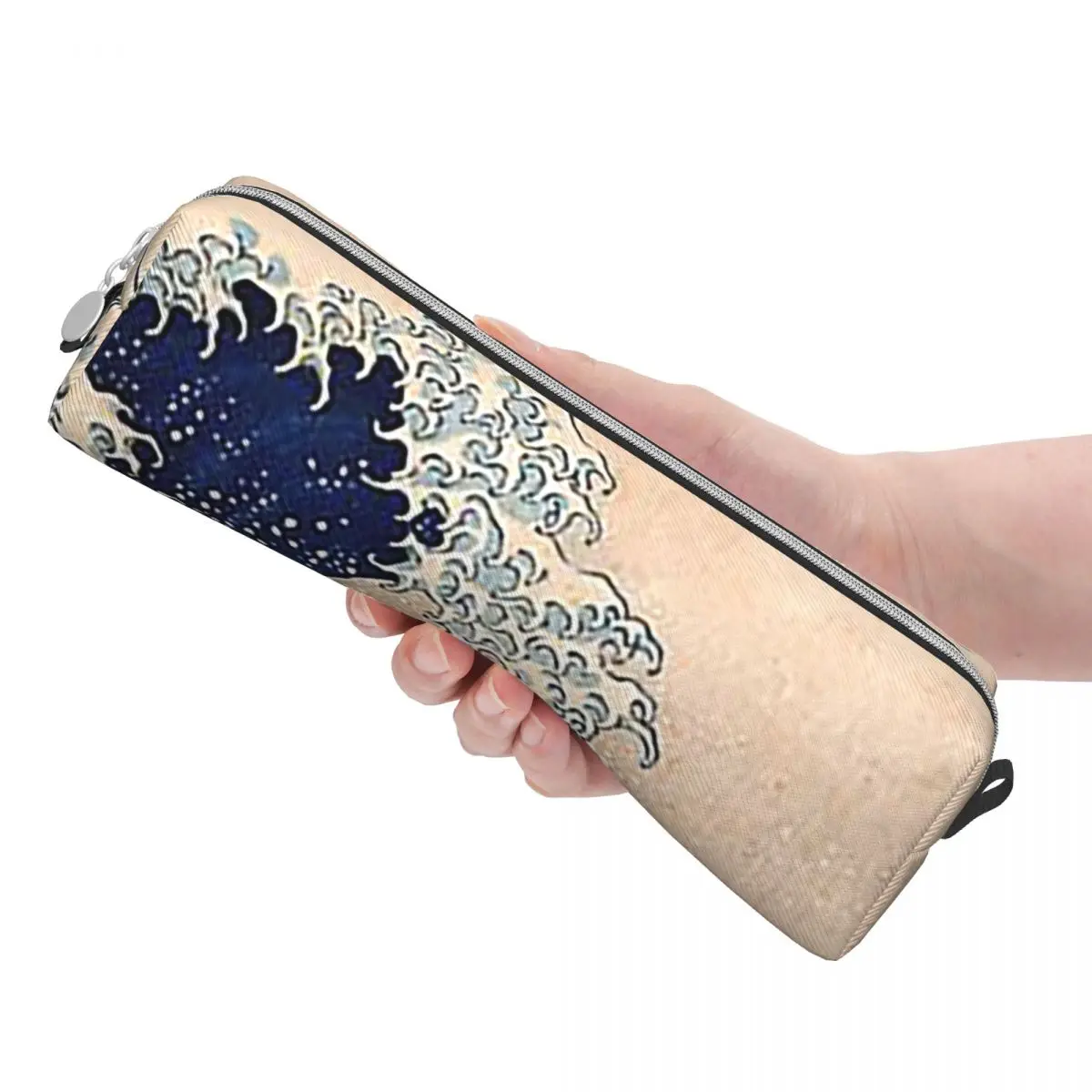 الكلاسيكية اليابانية موجة كبيرة قبالة كاناغاوا بواسطة Hokusai جدار قلم رصاص حالات تخزين كبيرة أكياس القلم صندوق القلم قلم رصاص الحقيبة حقيبة مستحضرات التجميل