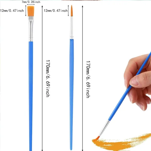 Imagen 2 del producto Juego de pinceles de pintura acrílicos para niños, 800-1 Uds., artistas, manualidades, pinceles para pintura al óleo de acuarela con pincel plano y redondo