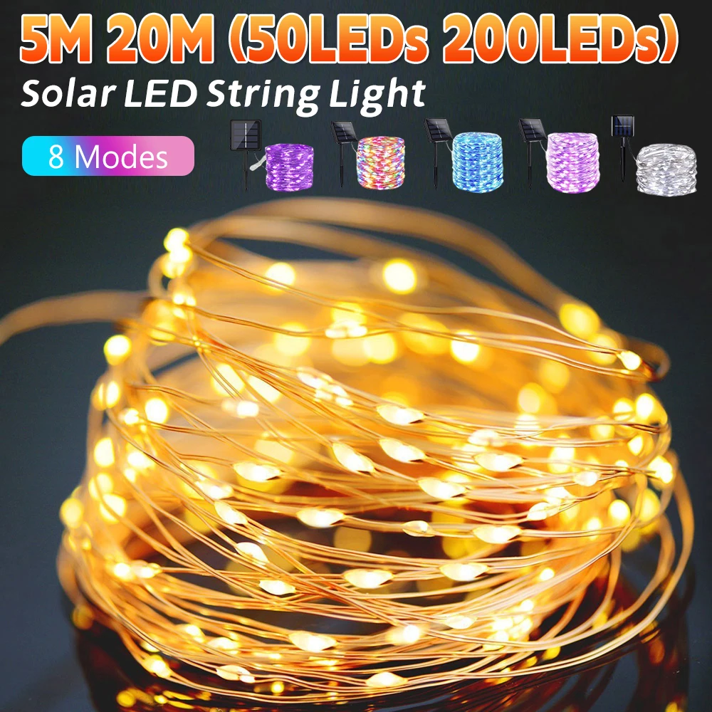 

Outdoor Solar Rope Light Waterproof Garden Christmas Decoration 5M 20M Xmas Garland Tube String Light LED Fairy String Lights