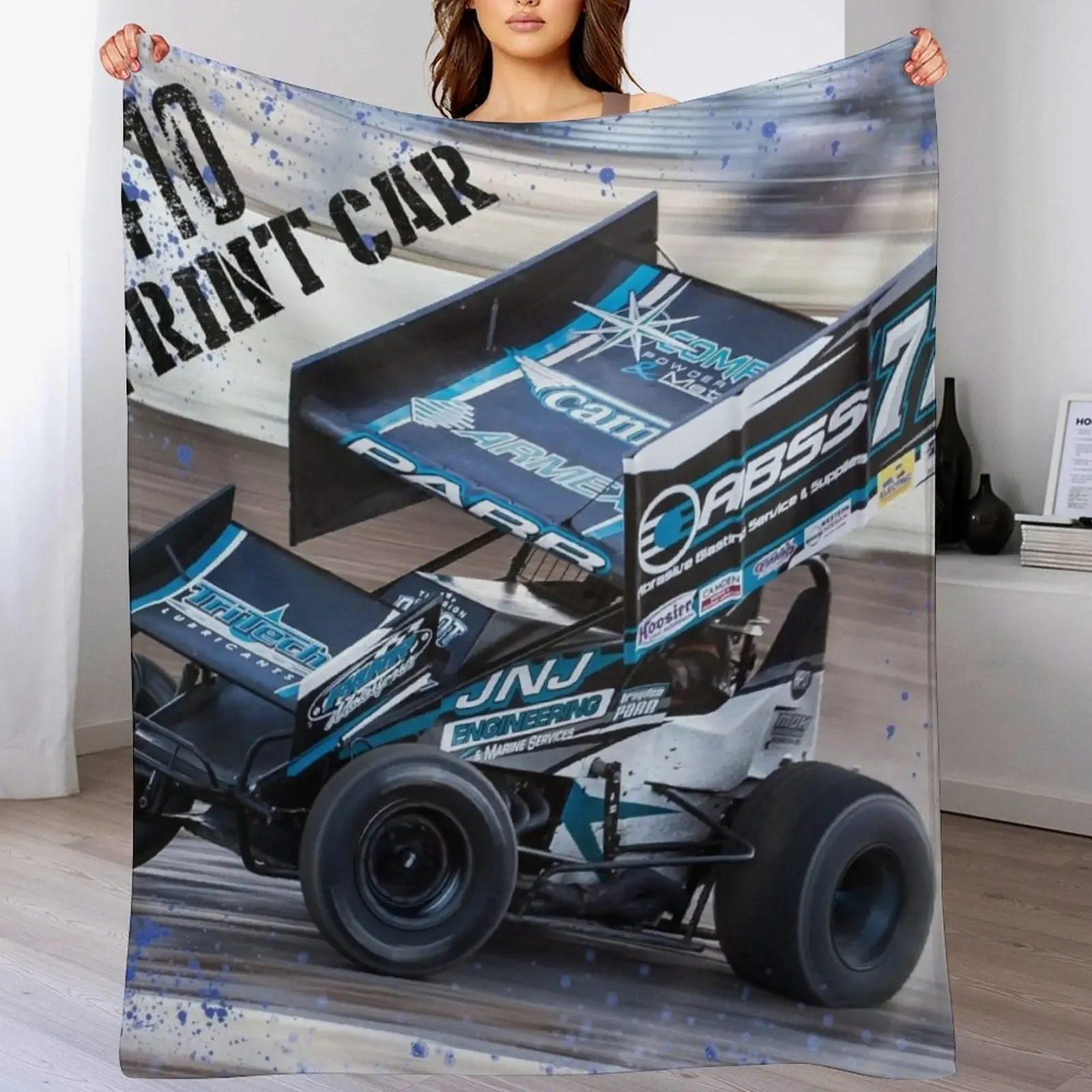 Big 410 Sprint Car Throw Blanket Stylish Decor Blanket Gift for Friends Roommate