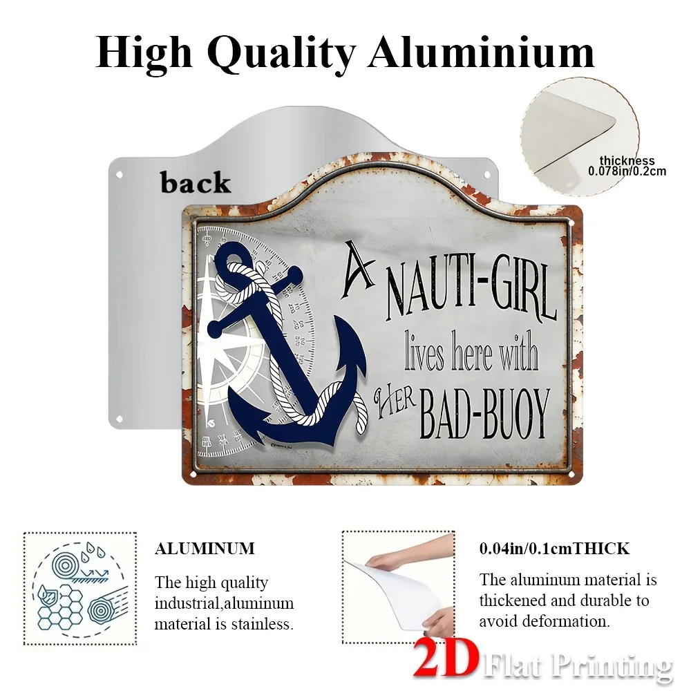 1pc, 2D Flat, Signs Metal Sheet Painting 