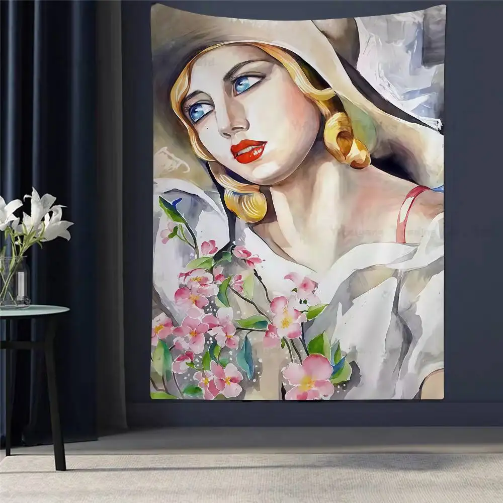 

Vintage Tamara De Lempicka Inspired Anime Tapestry Cheap Hippie Wall Hanging Bohemian Wall Tapestries Mandala Home Decor