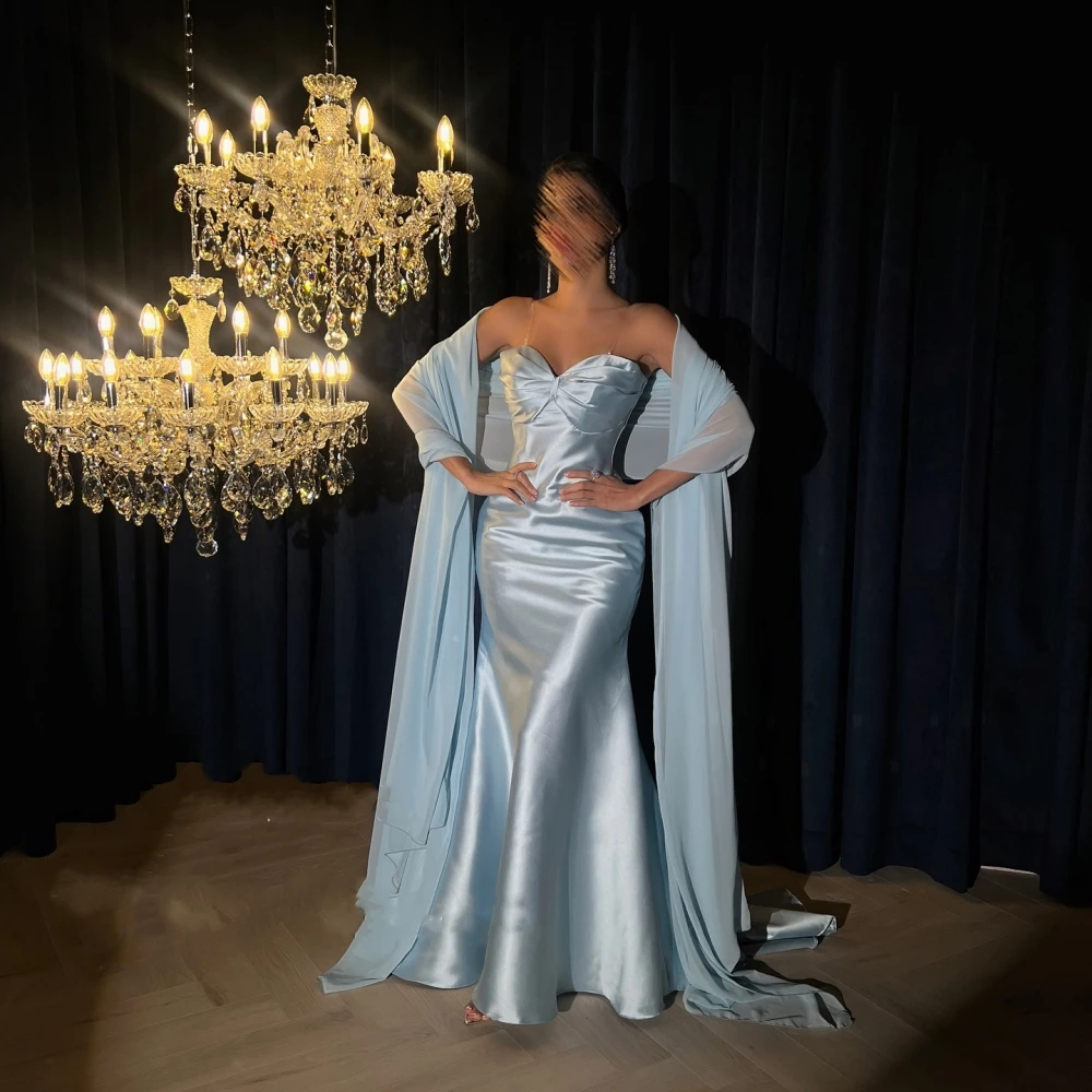 Funkeln exquisite hochwertige Satin drapiert Abschluss ball Meerjungfrau träger los maßge schneiderte Anlass Kleid lange Kleider