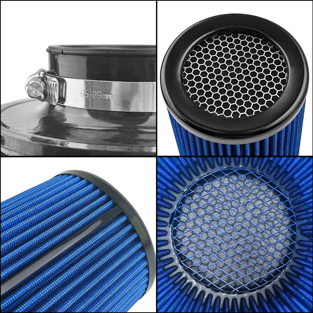 76mm 3inch Car High Flow Air Filter Cold Air Intake Universal Filters for Sport Racing Car Engine Air Inlet Washable