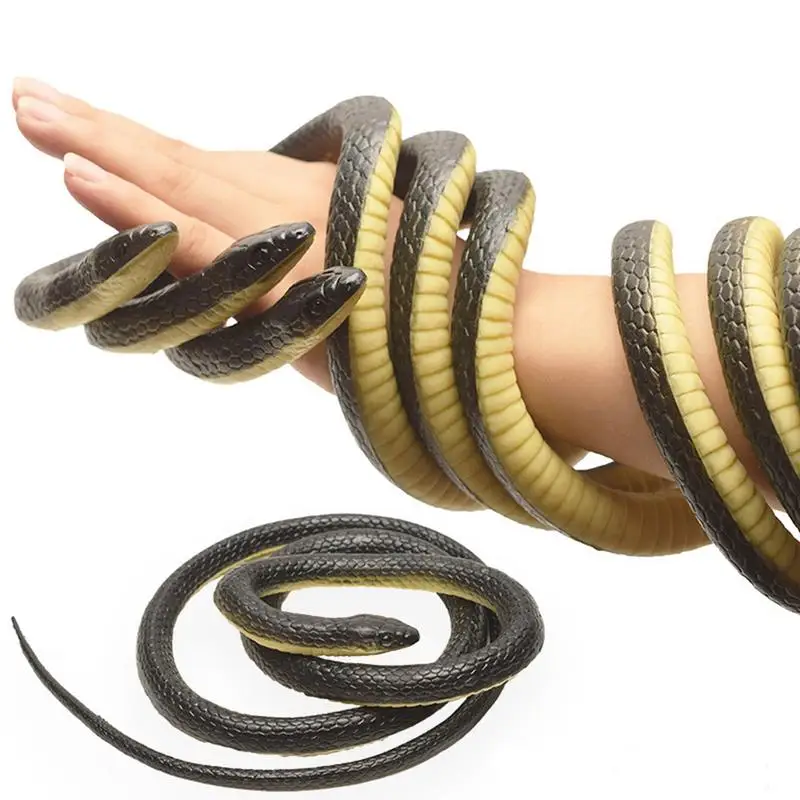 123cm Snake Prank Toy With String And Clip Snake On A String Prank Props Realistic Rubber Snake For Teasing Friends Halloween