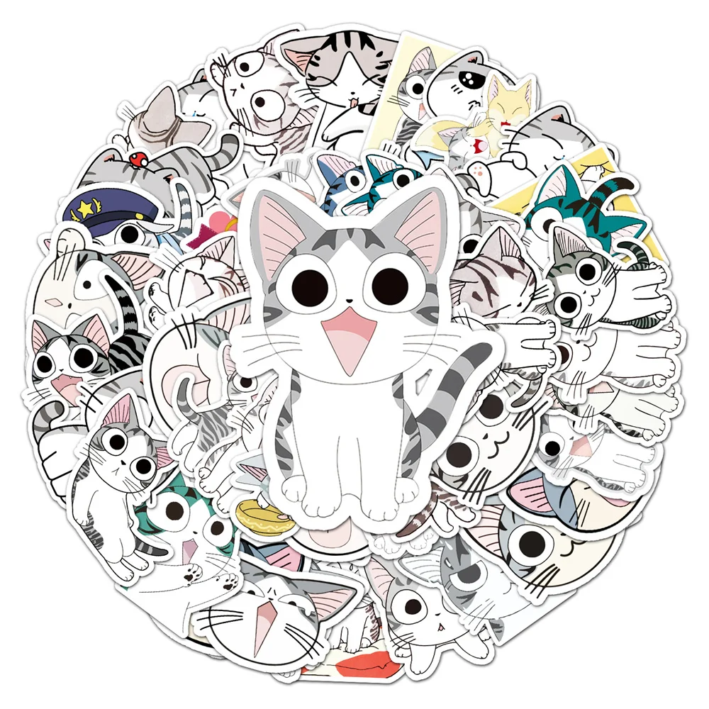 

10/30/50pcs Cute Chi Cat Japanese Cartoon Kawaii Sticker For Toy Luggage Laptop Ipad Notebook Guitar Car Sticker Wholesale