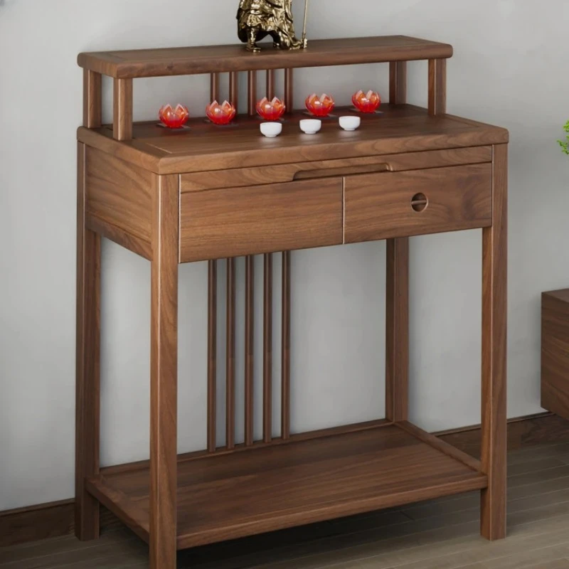 Black Walnut Altar Guan Gongxiang Desk Rural Incense Table Prayer Altar Table Table Buddha Shrine